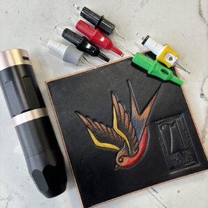 Deluxe Tattoo Machine Kit with Cartridges for leather craftsmanship