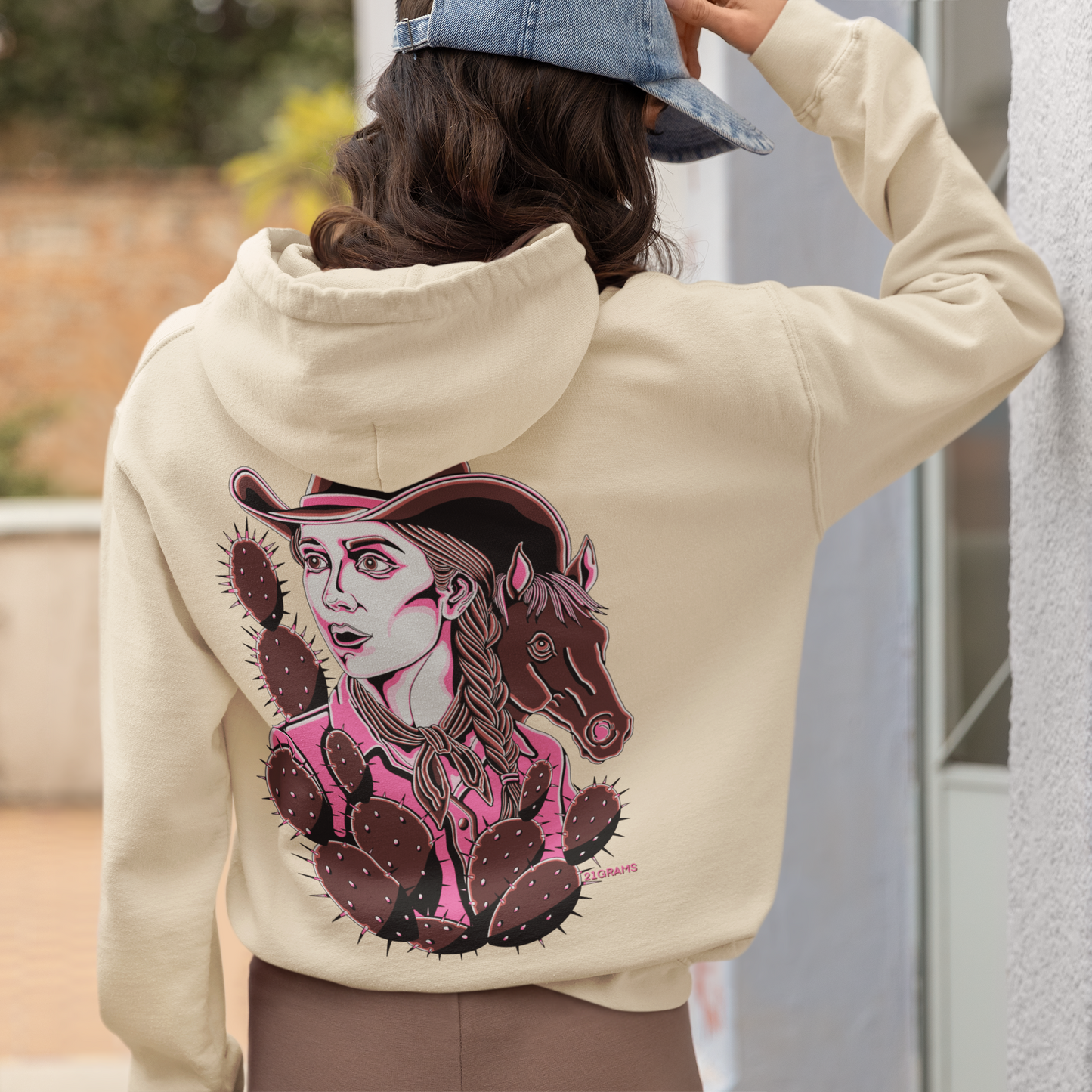 COWGIRL Hoodie – Western Tattoo Style Graphic Hoodie by 21GRAMS