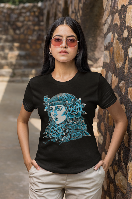 Indie Girl T-Shirt – Tattoo Style Graphic Tee by 21GRAMS