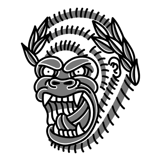 Gorilla 001 simple traditional leather tooling pattern by 21GRAMS