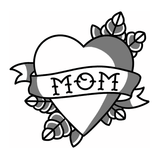 Mom Heart 001 simple traditional leather tooling pattern by 21GRAMS