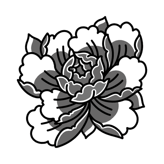 Peony 001 simple traditional leather tooling pattern by 21GRAMS