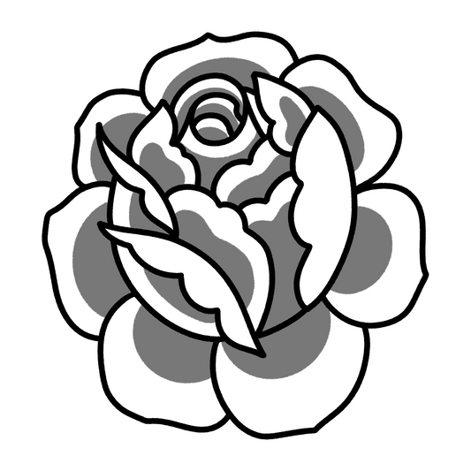 Rose 001 simple traditional rose leather tooling pattern by 21GRAMS